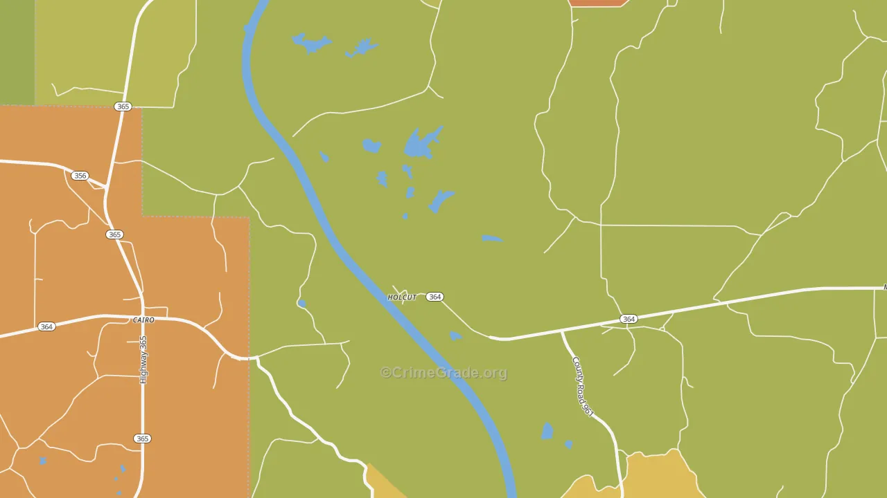 Holcut, MS Map of Vandalism Rates