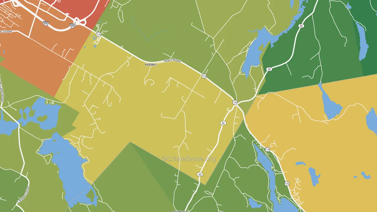 Holden, ME Map of Vandalism Rates