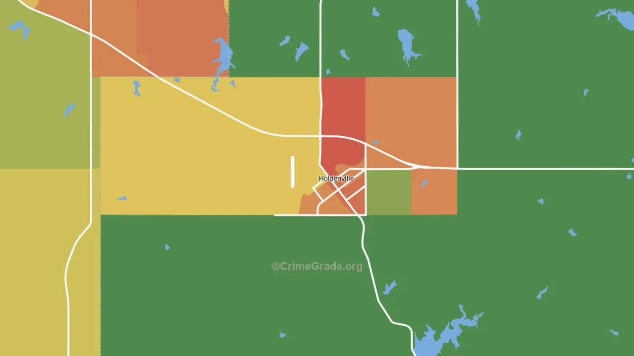 Holdenville, OK Map of Vandalism Rates