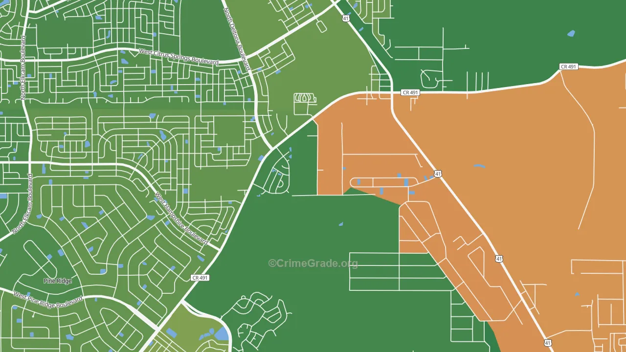 Holder, FL Map of Vandalism Rates
