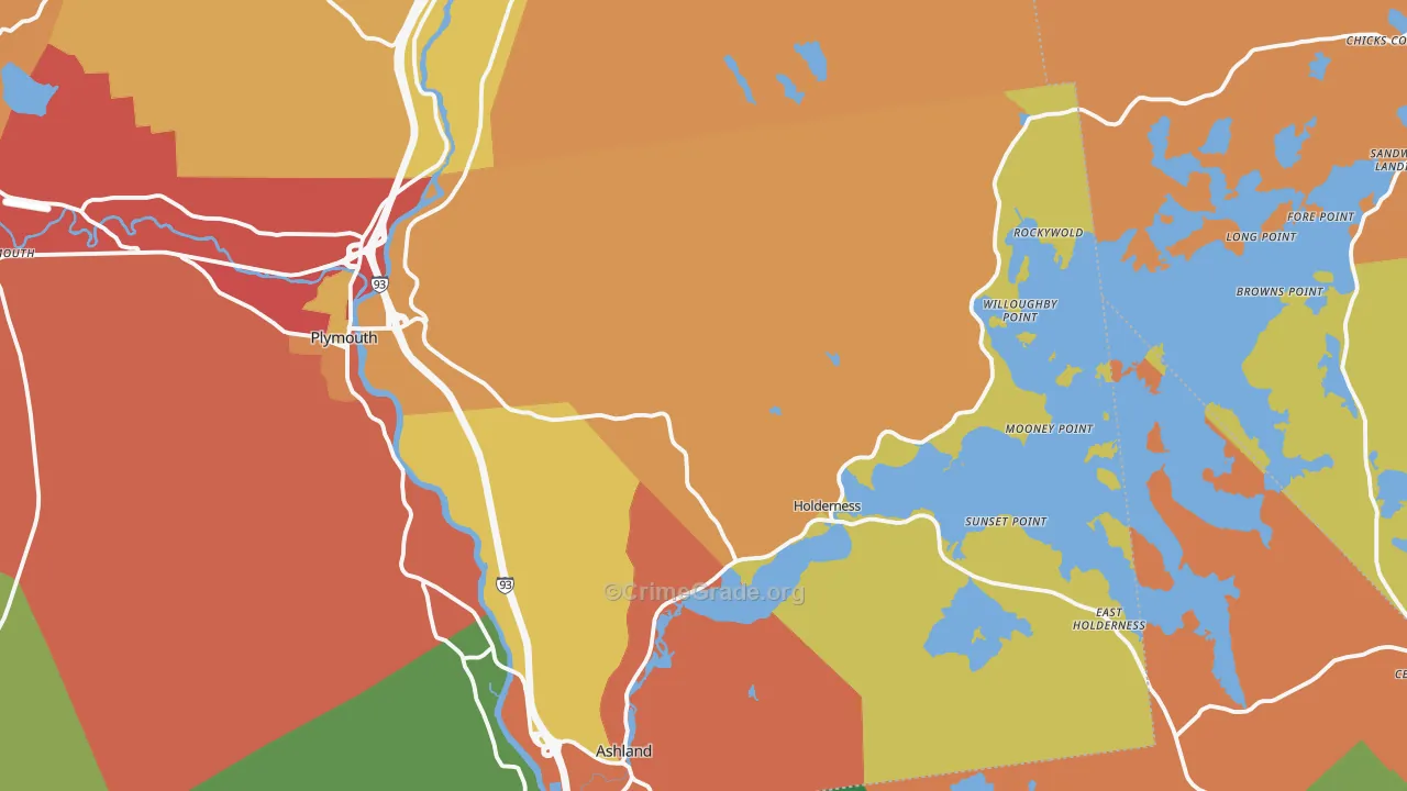 Holderness, NH Map of Vandalism Rates