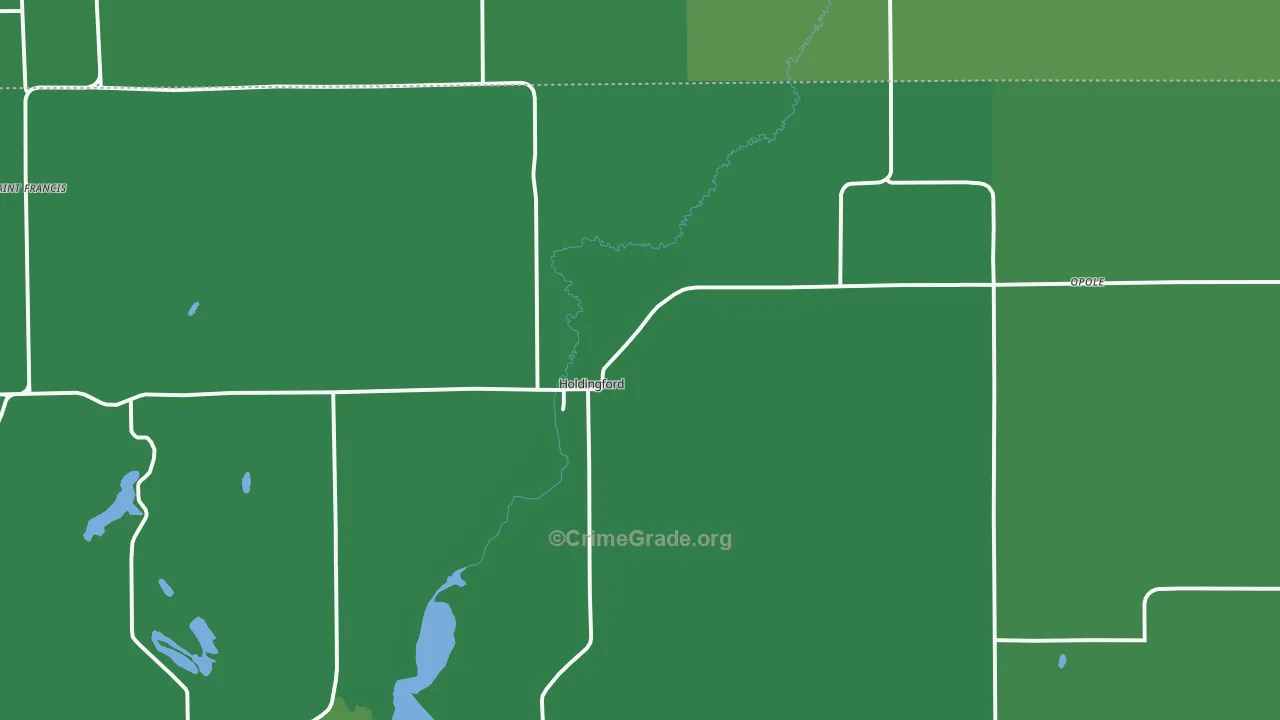 Holdingford, MN Map of Vandalism Rates