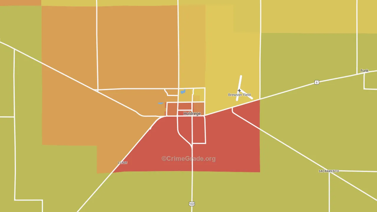 Holdrege, NE Map of Vandalism Rates