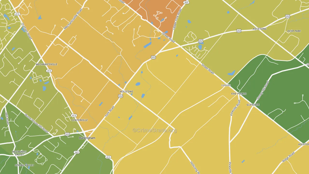 Holicong, PA Map of Vandalism Rates