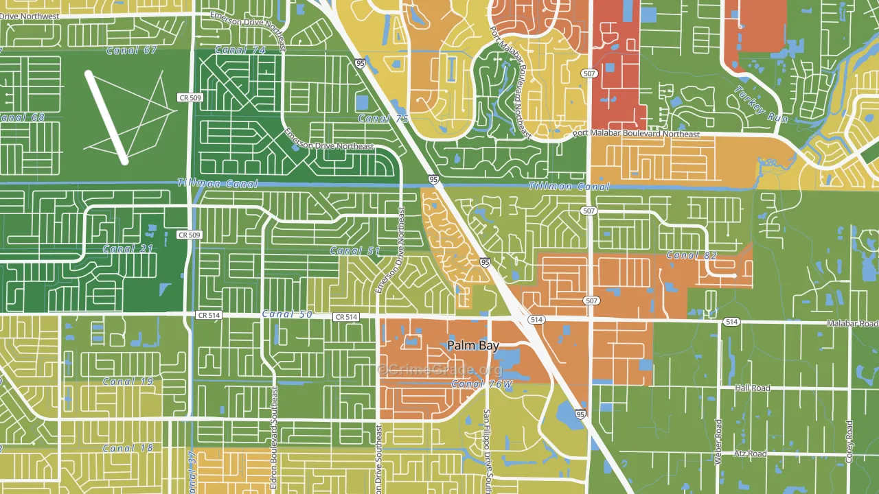 Holiday Park, Palm Bay, FL Map of Vandalism Rates