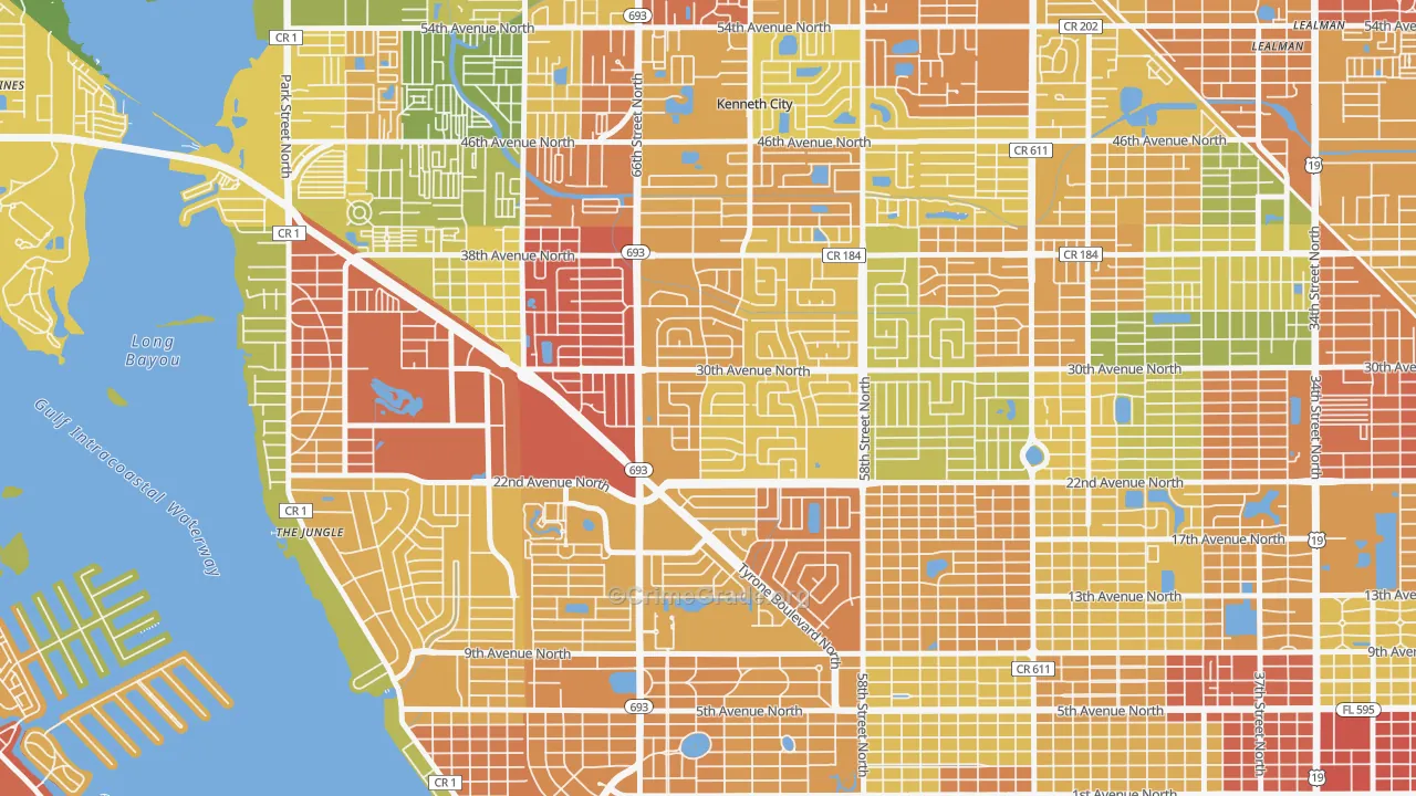 Holiday Park, St. Petersburg, FL Map of Vandalism Rates