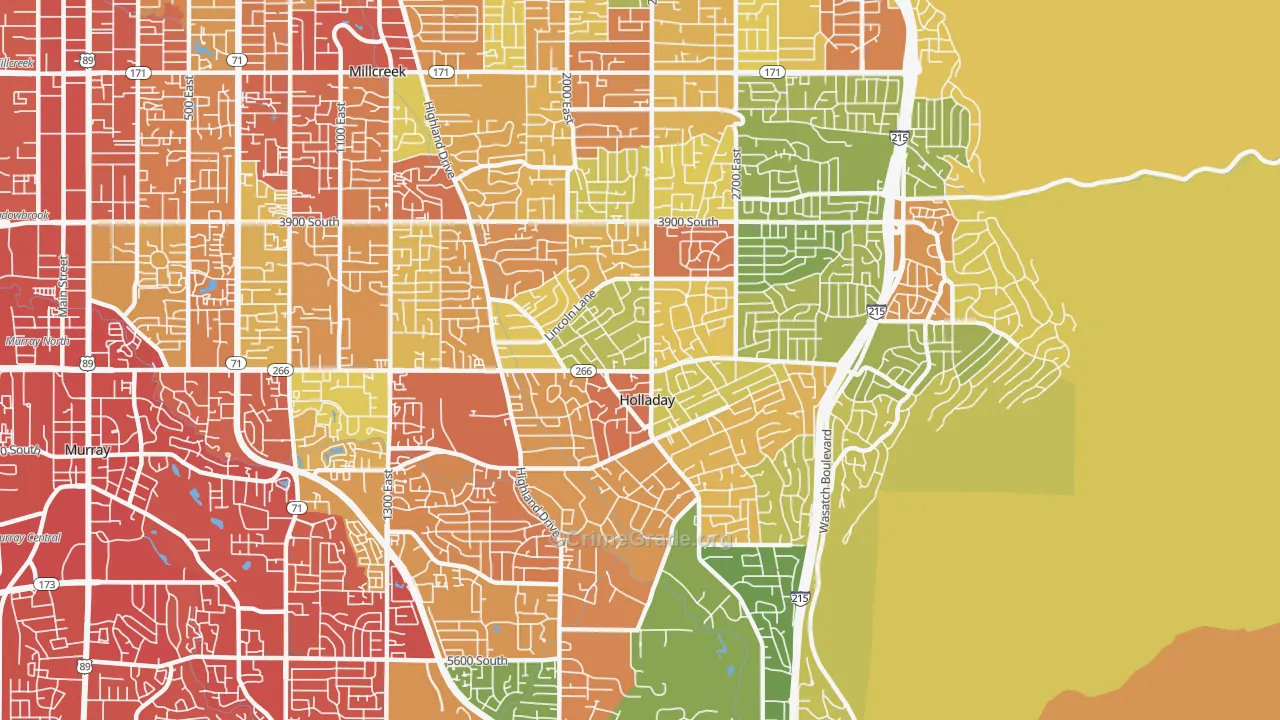 Holladay, UT Map of Vandalism Rates