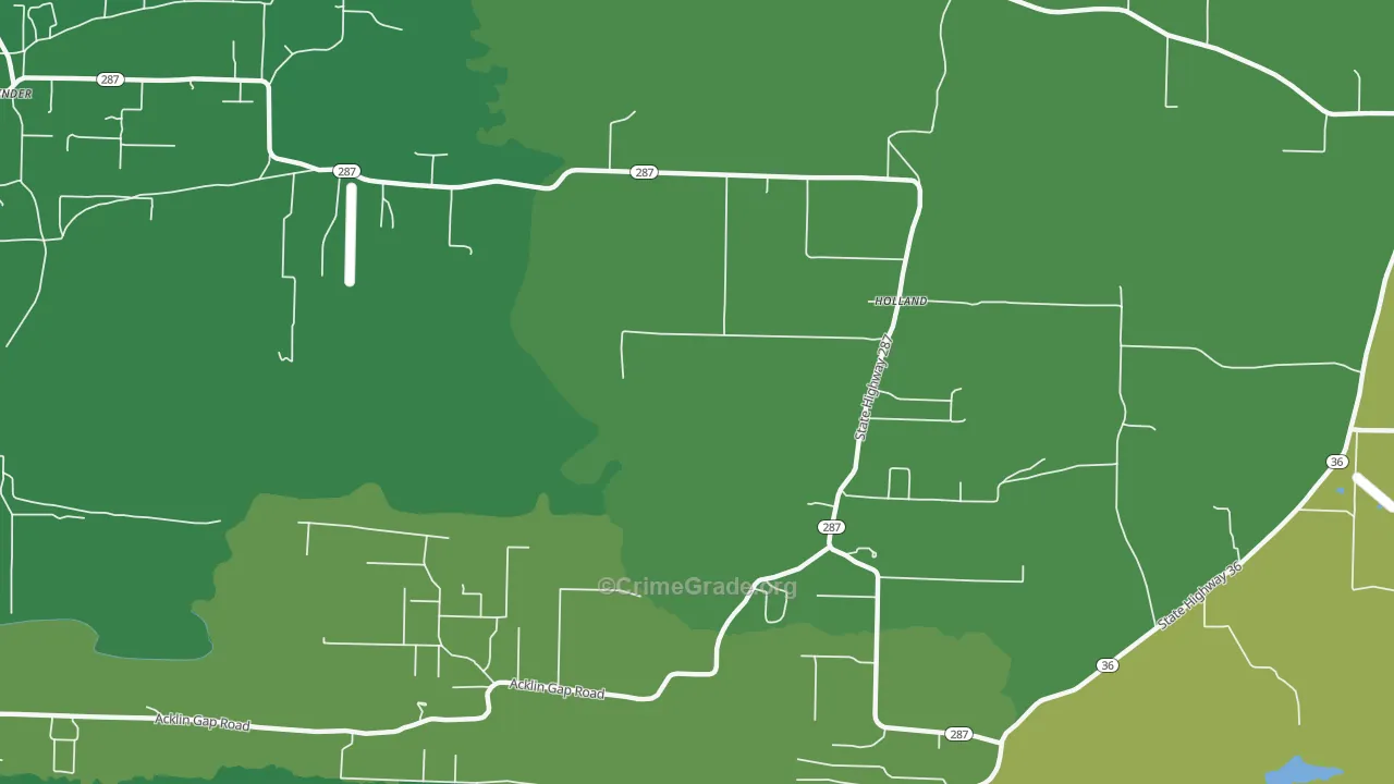 Holland, AR Map of Vandalism Rates