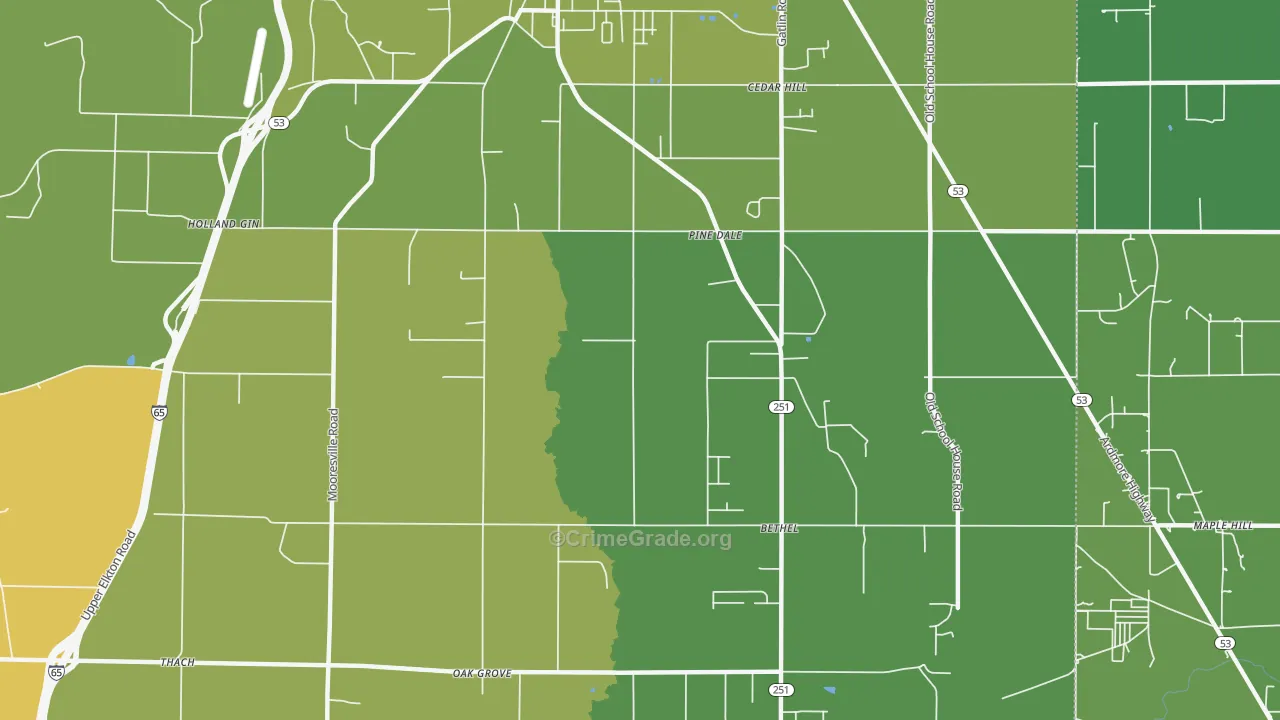Holland Gin, AL Map of Vandalism Rates