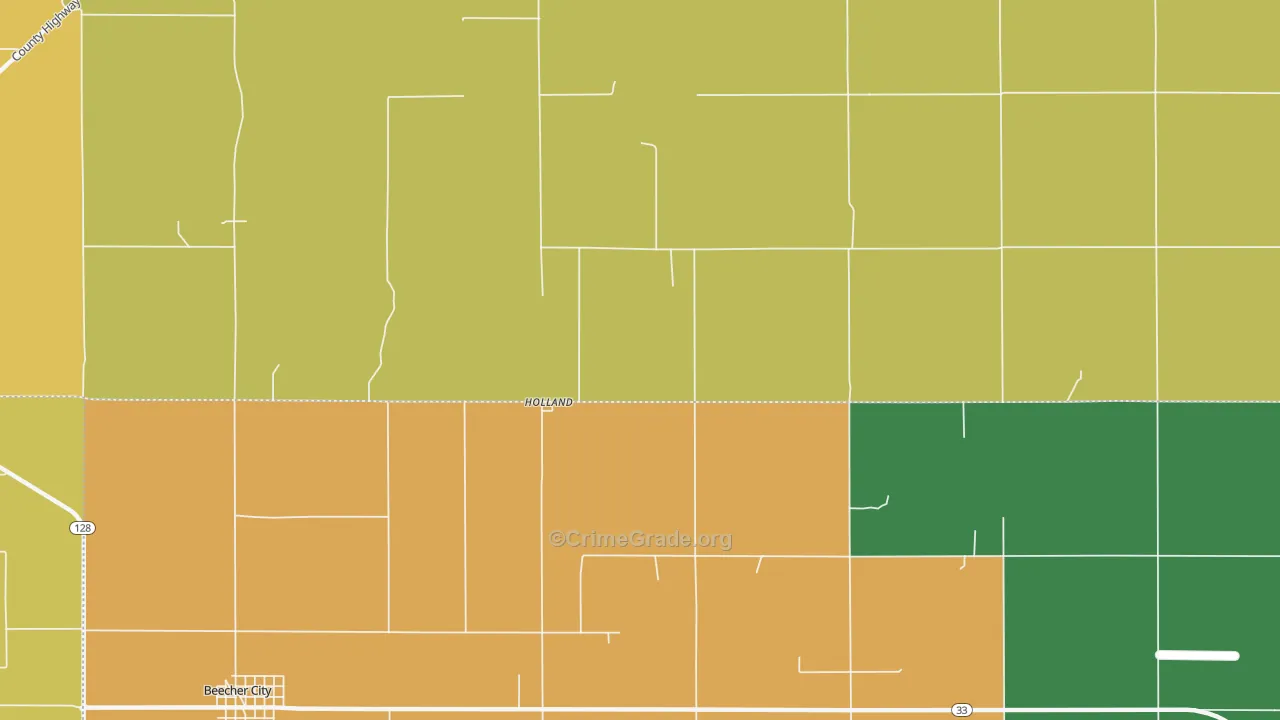 Holland, IL Map of Vandalism Rates