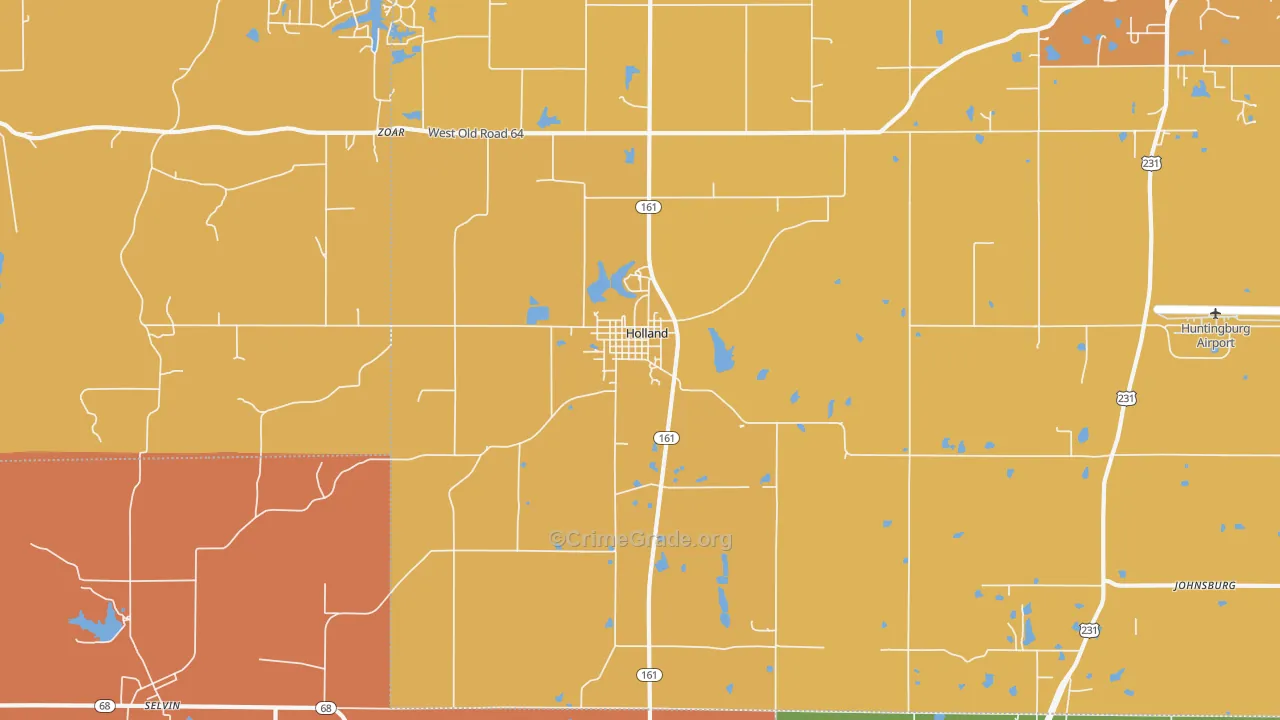 Holland, IN Map of Vandalism Rates