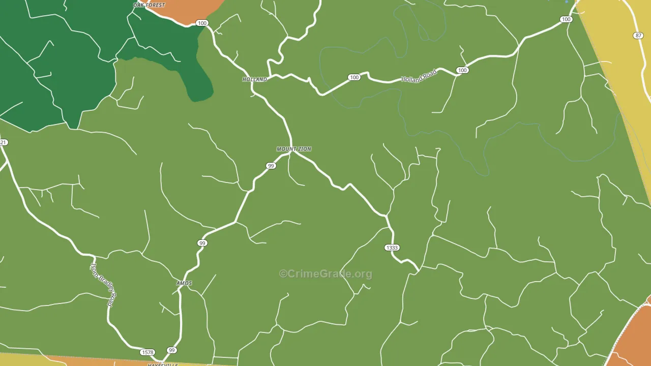 Holland, KY Map of Vandalism Rates