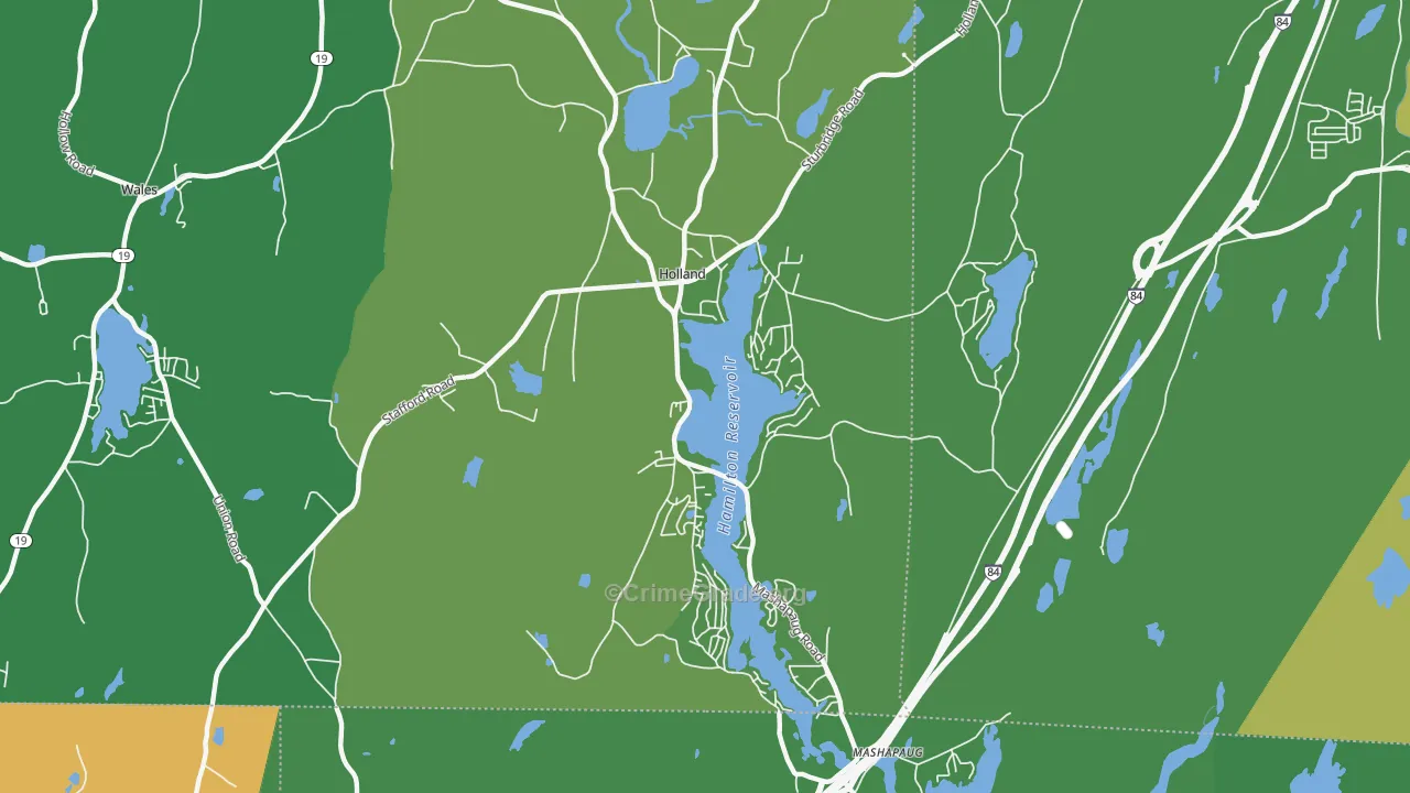 Holland, MA Map of Vandalism Rates
