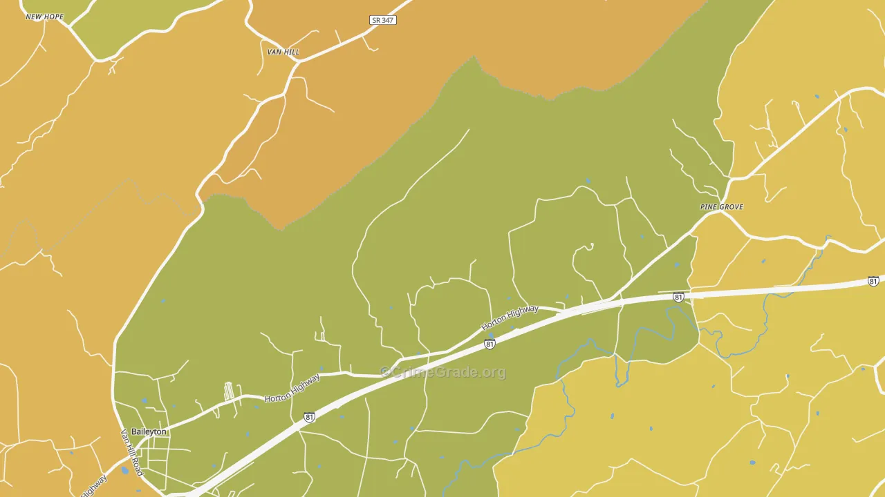 Holland Mill, TN Map of Vandalism Rates