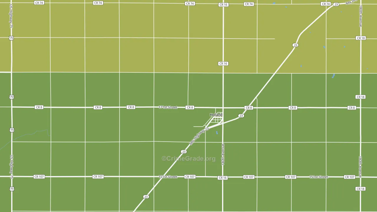 Holland, MN Map of Vandalism Rates