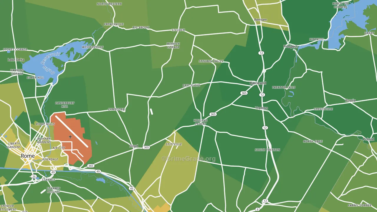 Holland Patent, NY Map of Vandalism Rates