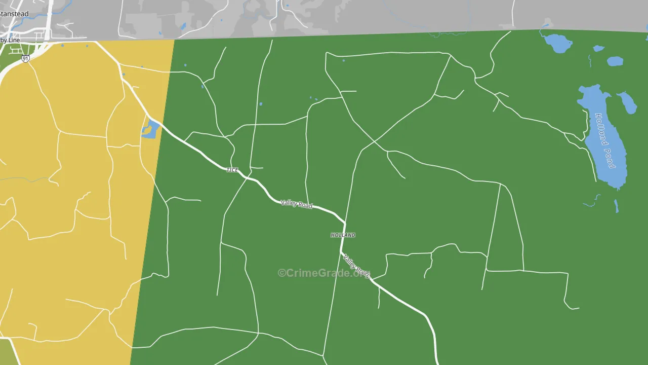 Holland, VT Map of Vandalism Rates