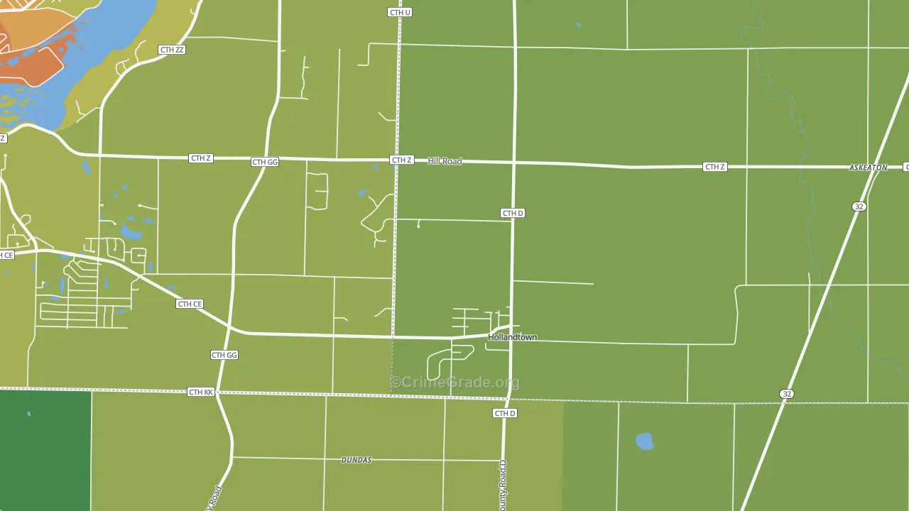 Holland, WI Map of Vandalism Rates