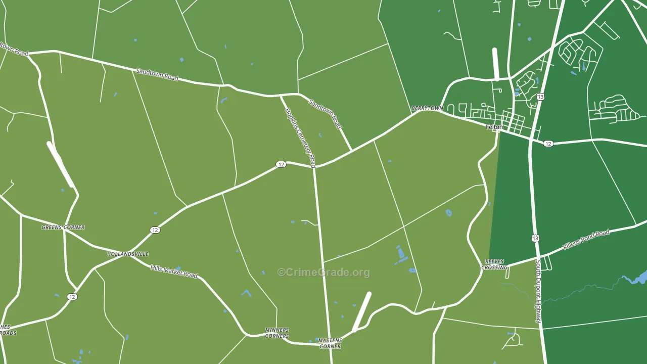Hollandsville, DE Map of Vandalism Rates