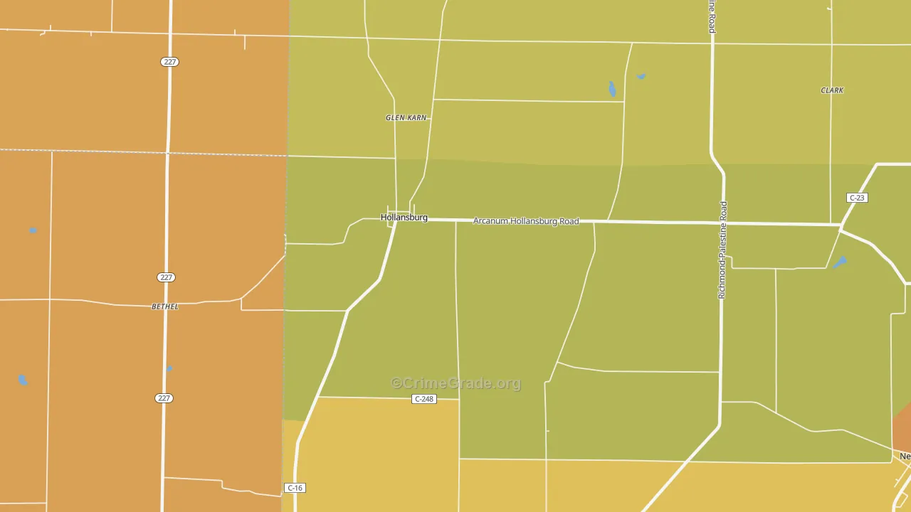 Hollansburg, OH Map of Vandalism Rates