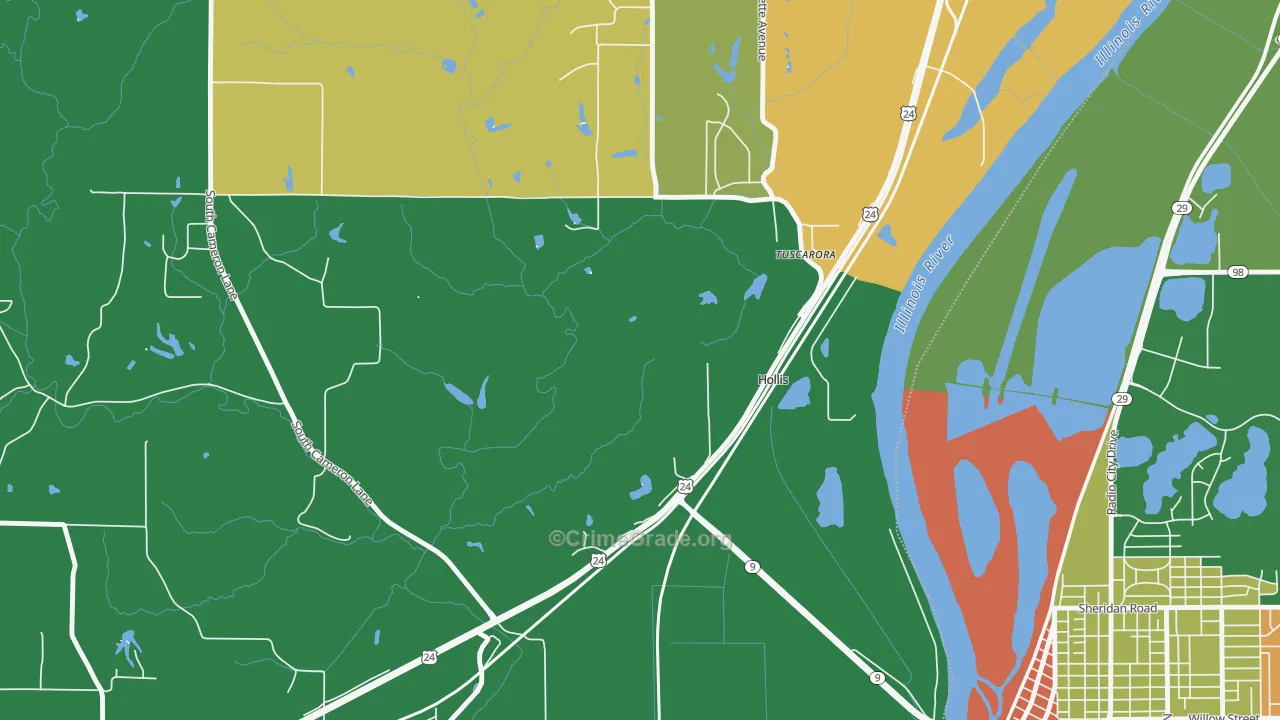 Hollis, IL Map of Vandalism Rates