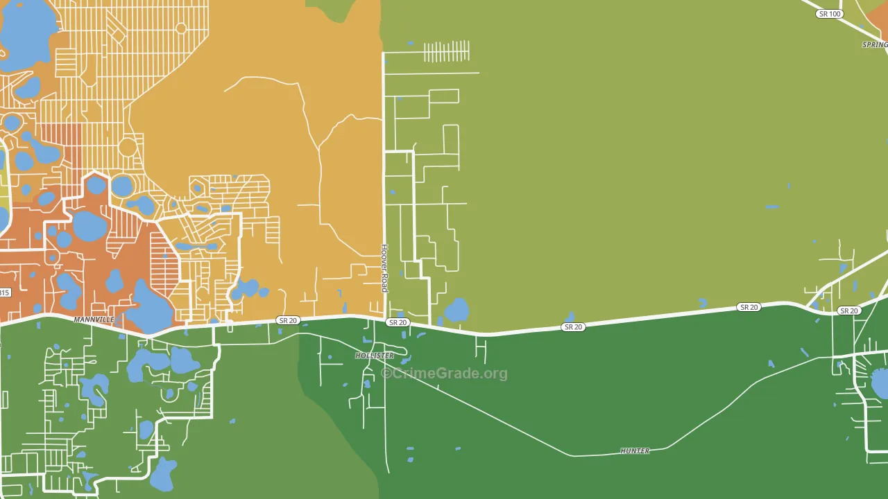 Hollister, FL Map of Vandalism Rates