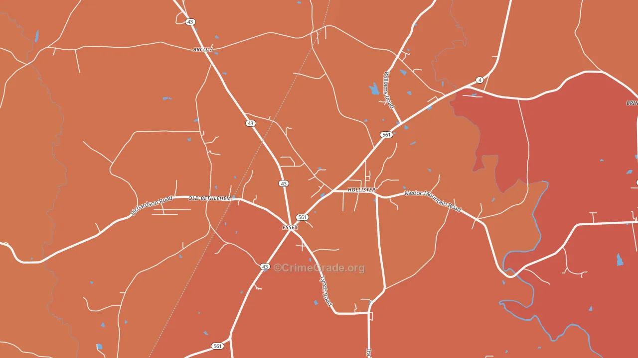 Hollister, NC Map of Vandalism Rates