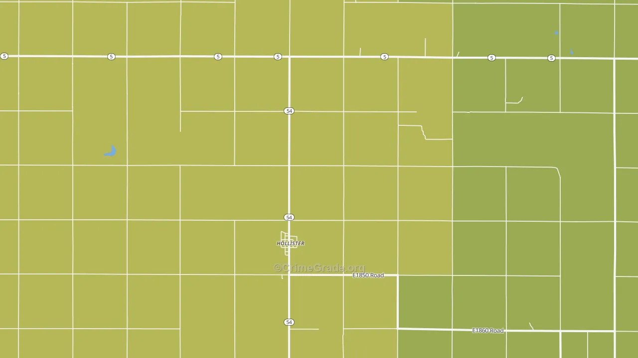 Hollister, OK Map of Vandalism Rates