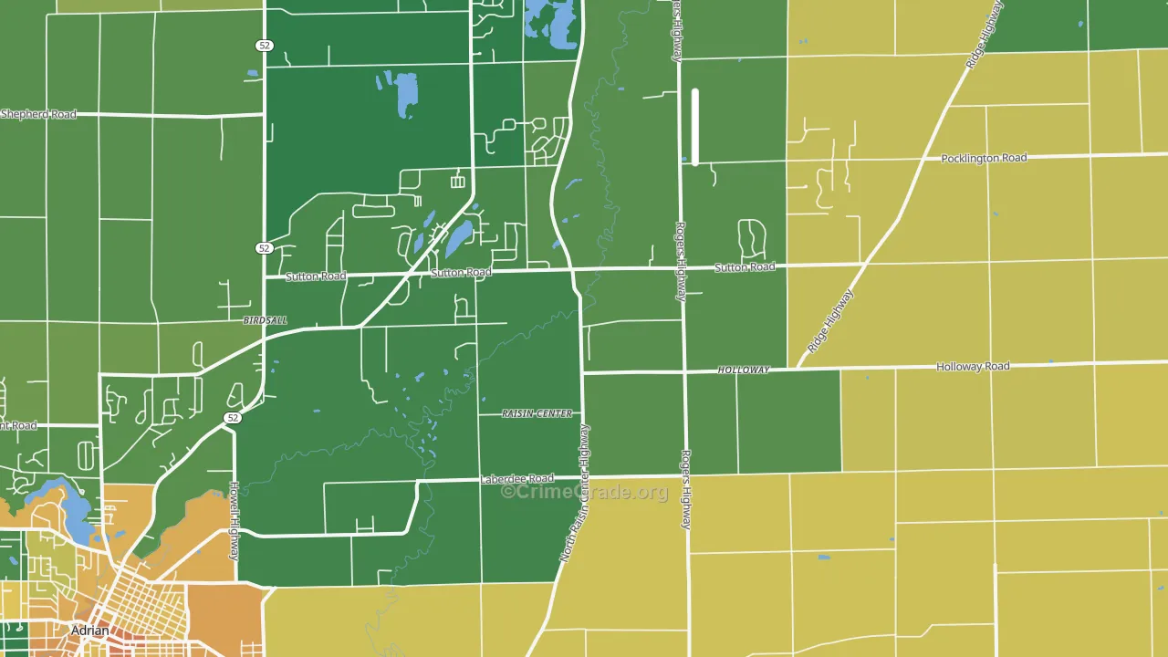 Holloway, MI Map of Vandalism Rates