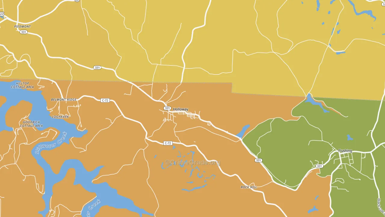 Holloway, OH Map of Vandalism Rates
