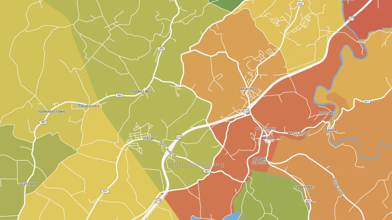 Hollsopple, PA Map of Vandalism Rates