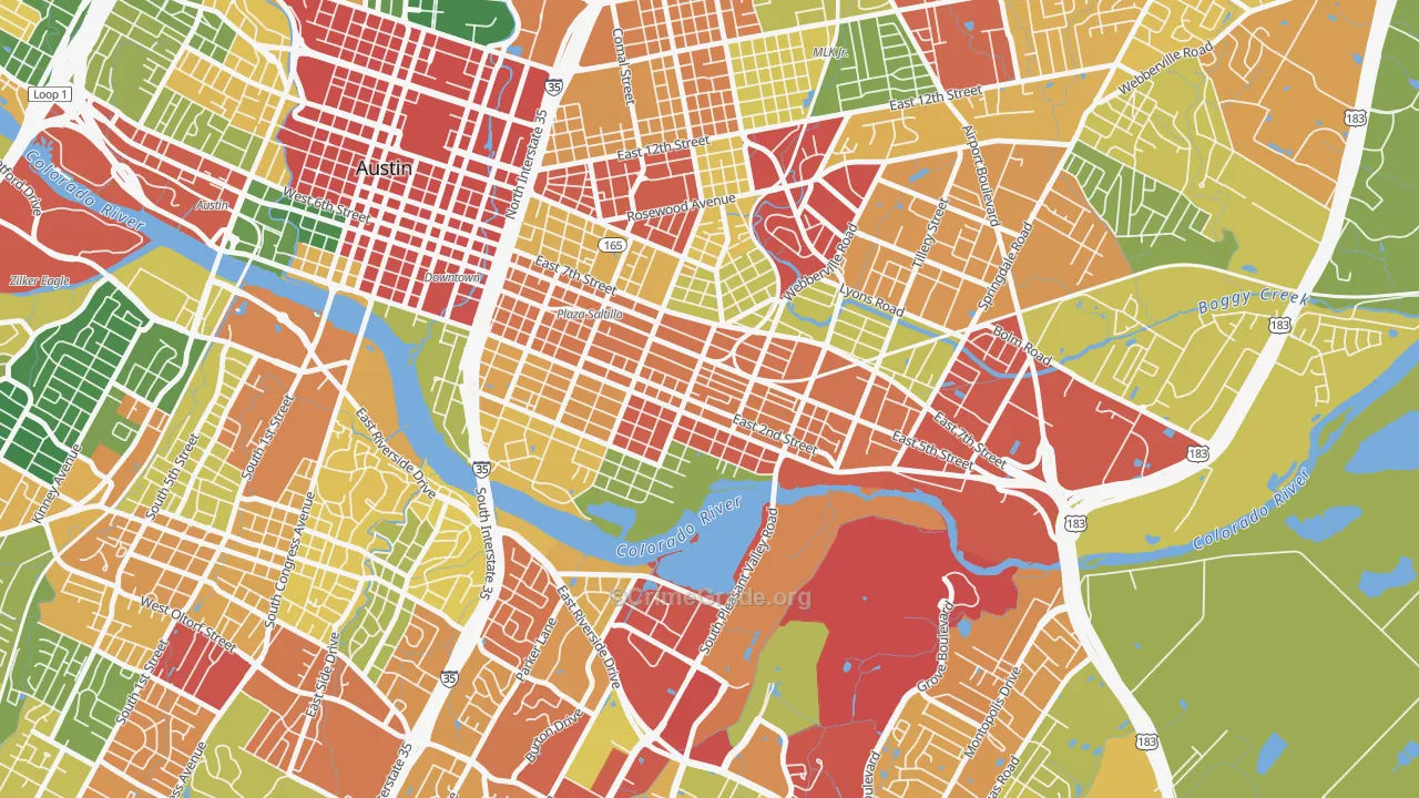 Holly, Austin, TX Map of Vandalism Rates