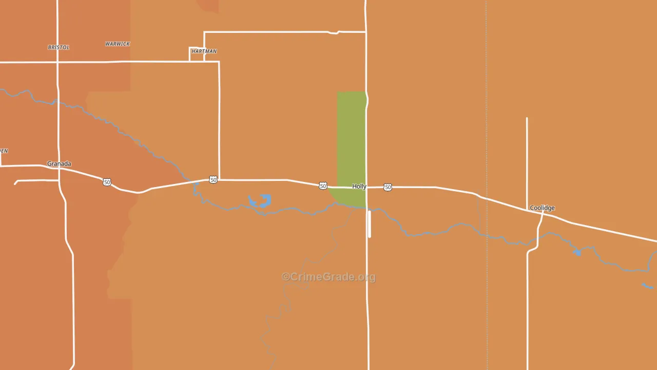 Holly, CO Map of Vandalism Rates