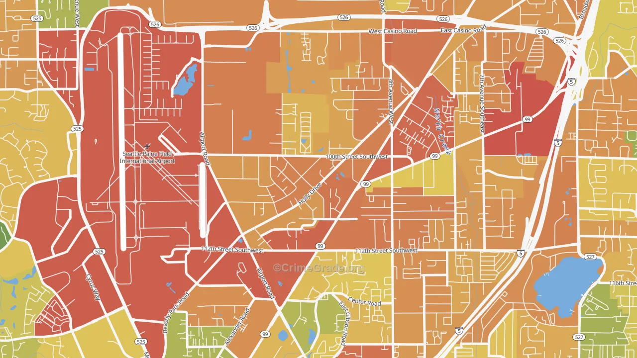 Holly, Everett, WA Map of Vandalism Rates