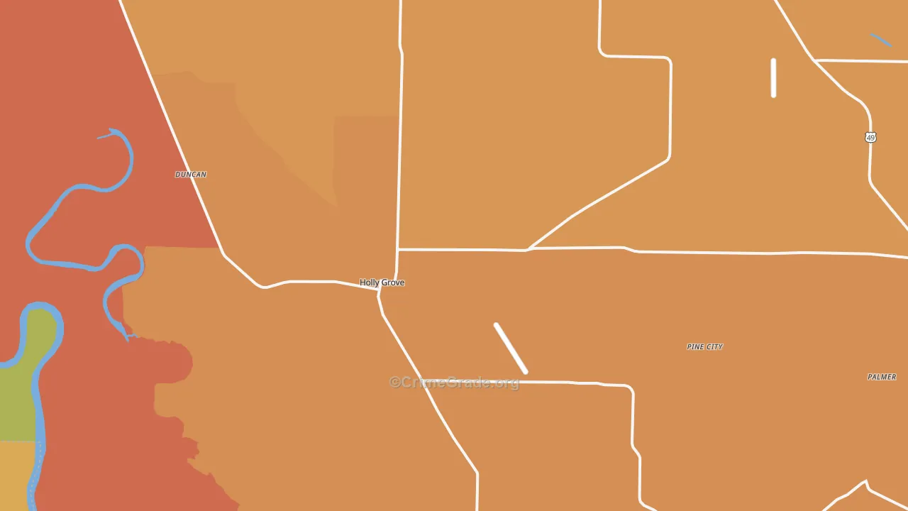 Holly Grove, AR Map of Vandalism Rates
