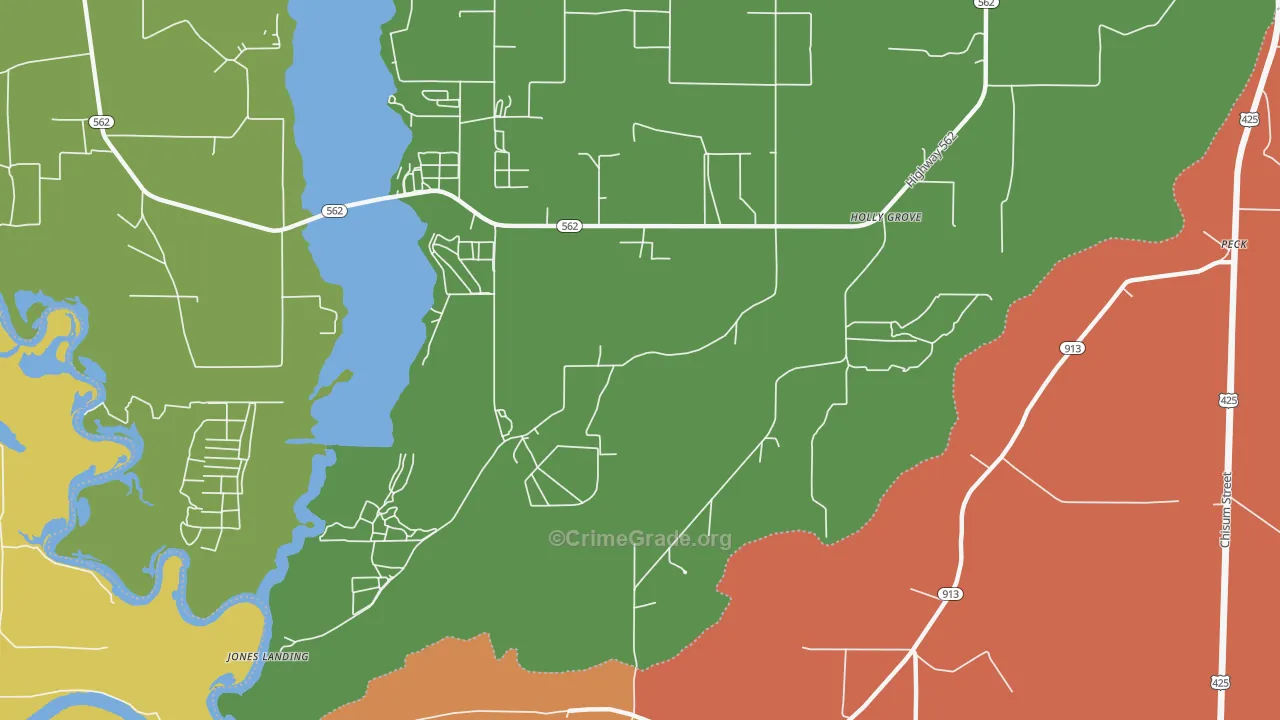 Holly Grove, LA Map of Vandalism Rates