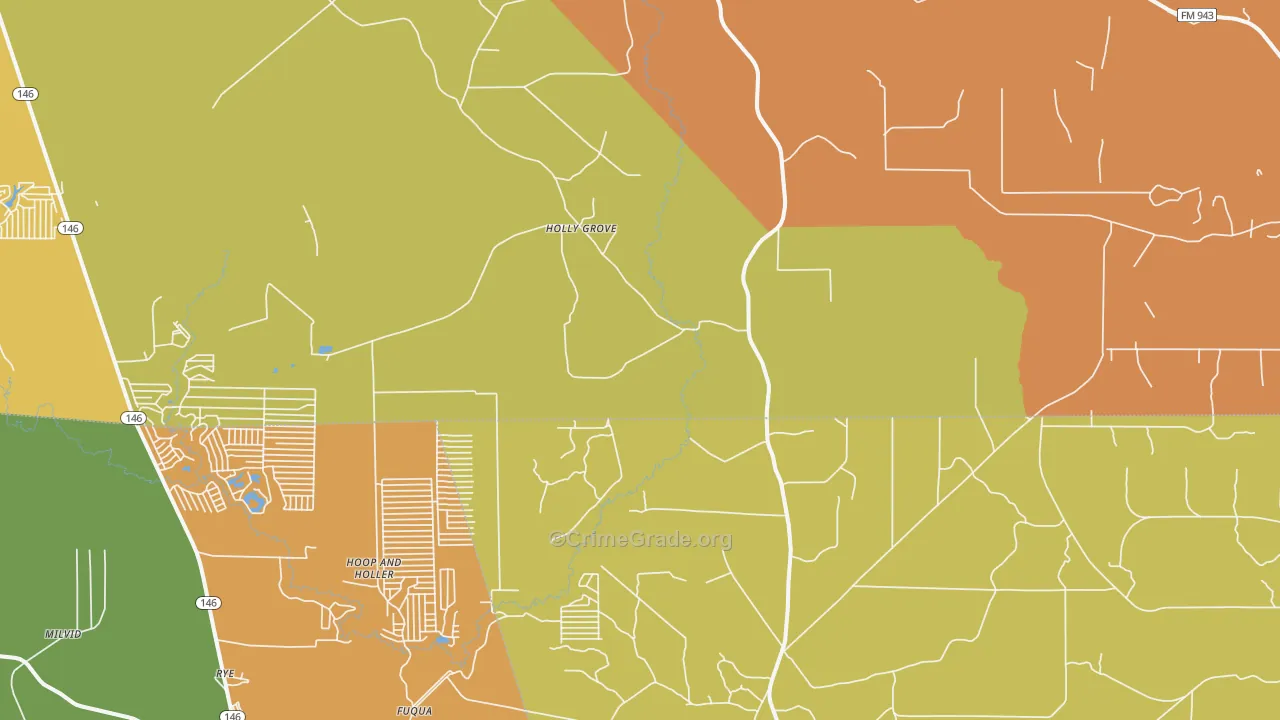 Holly Grove, TX Map of Vandalism Rates