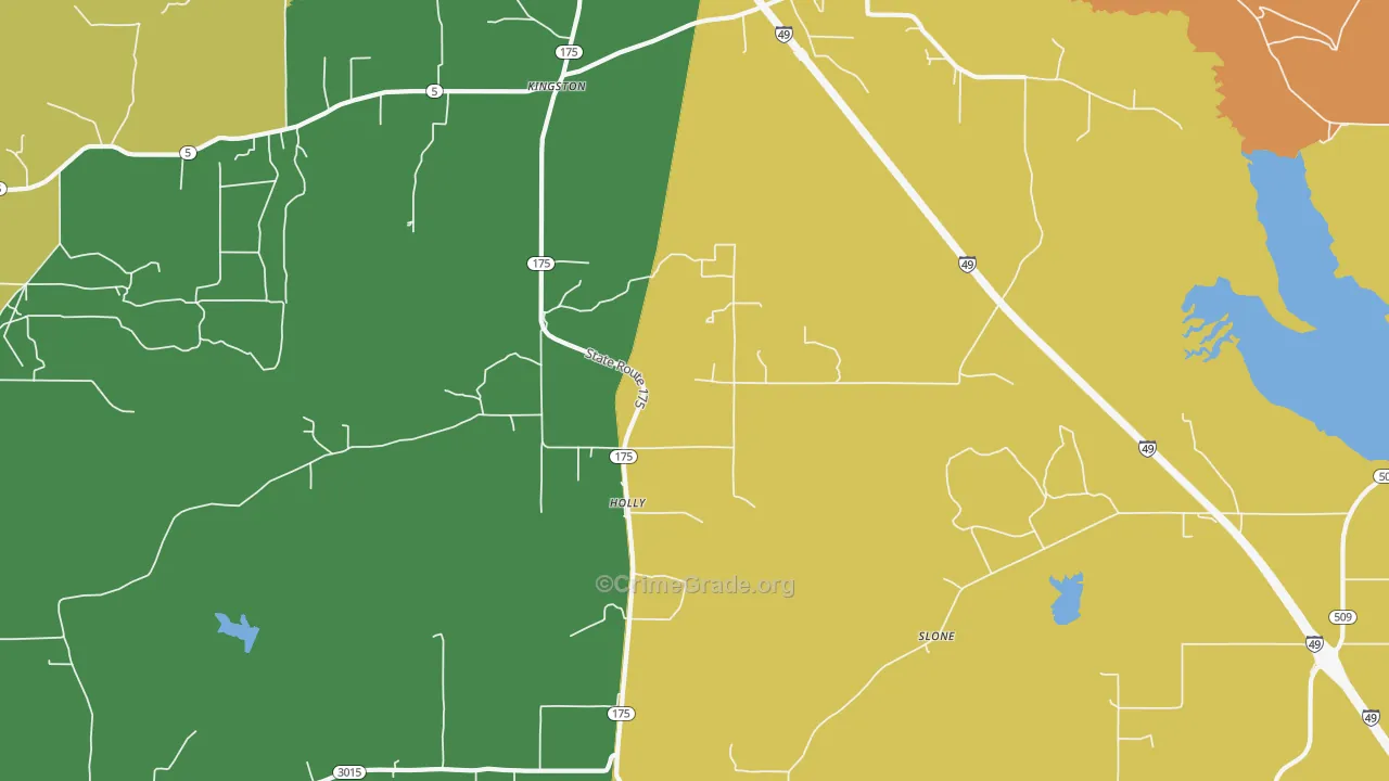 Holly, LA Map of Vandalism Rates