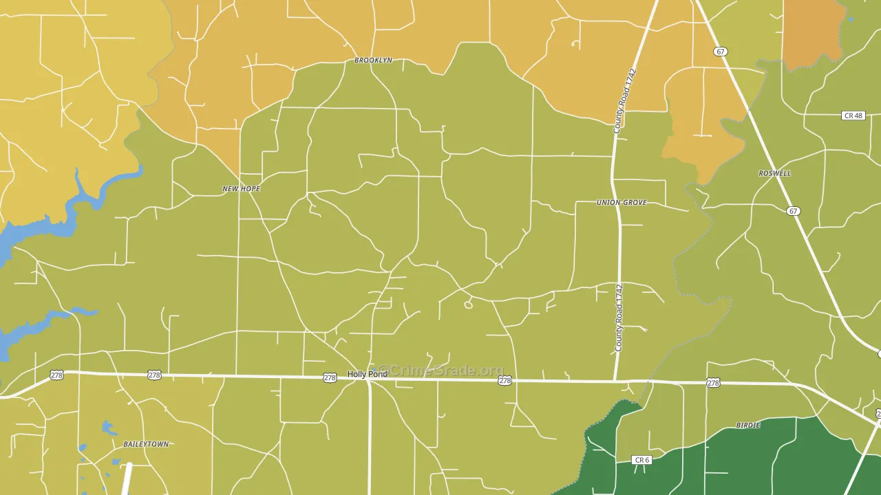 Holly Pond, AL Map of Vandalism Rates