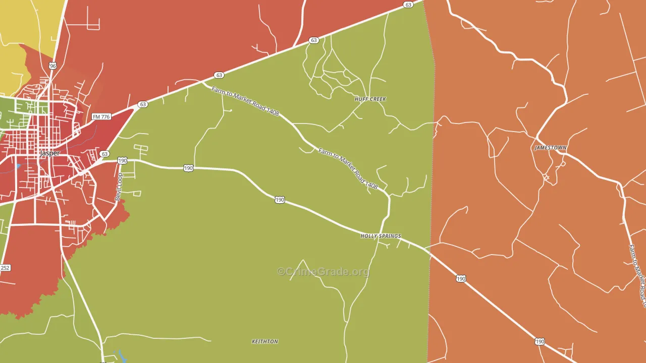 Holly Springs, TX Map of Vandalism Rates