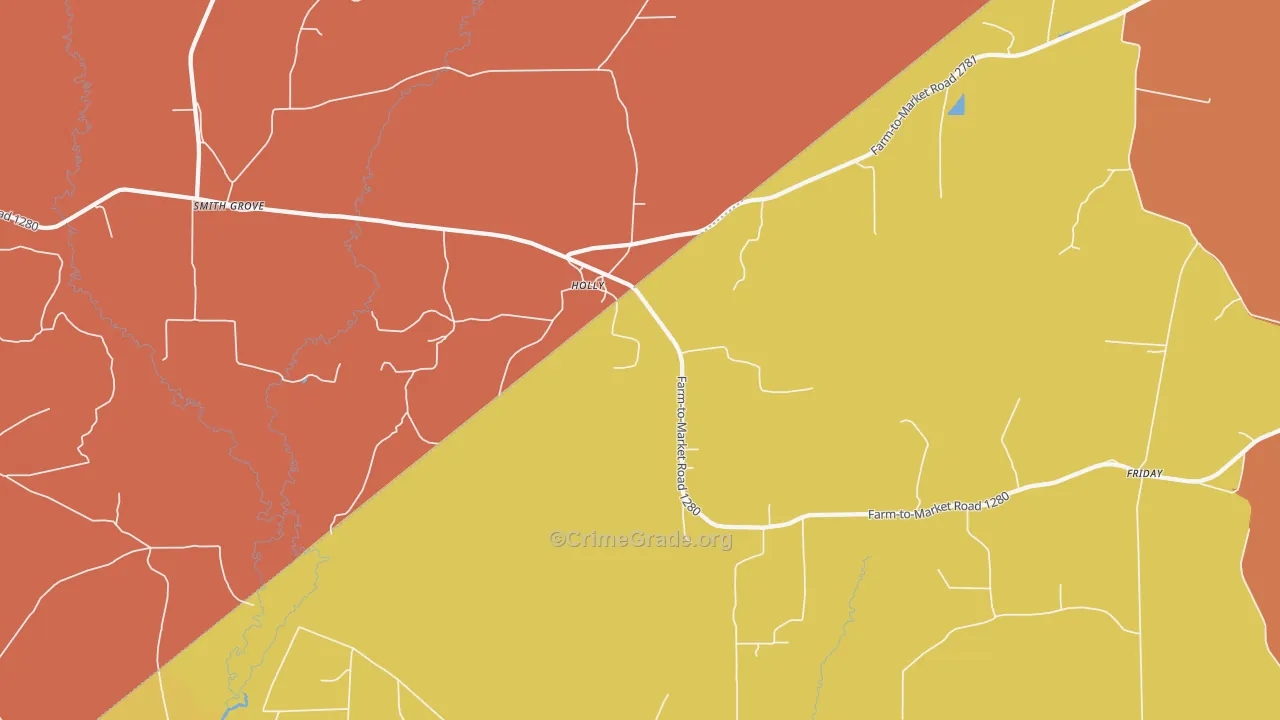 Holly, TX Map of Vandalism Rates