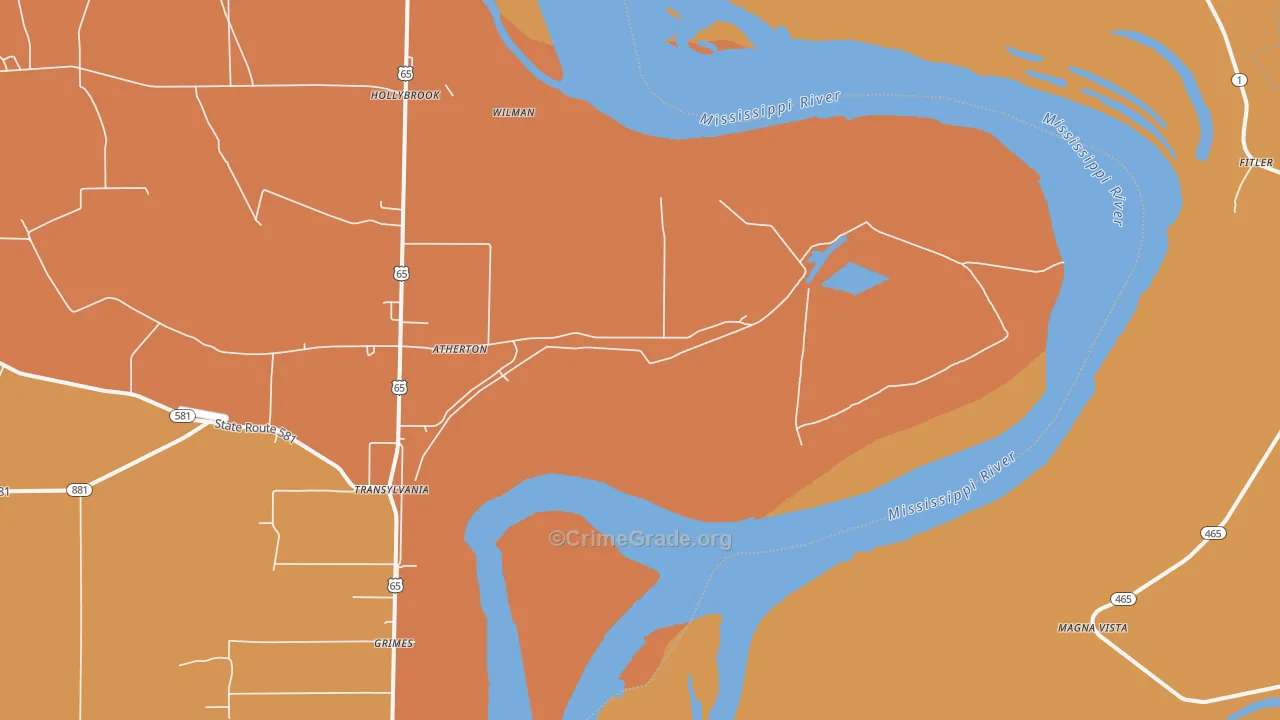 Hollybrook, LA Map of Vandalism Rates