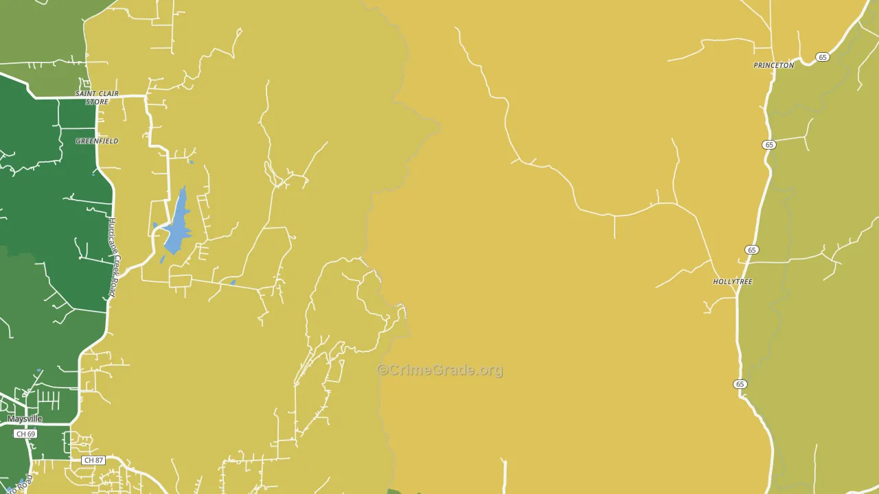 Hollytree, AL Map of Vandalism Rates