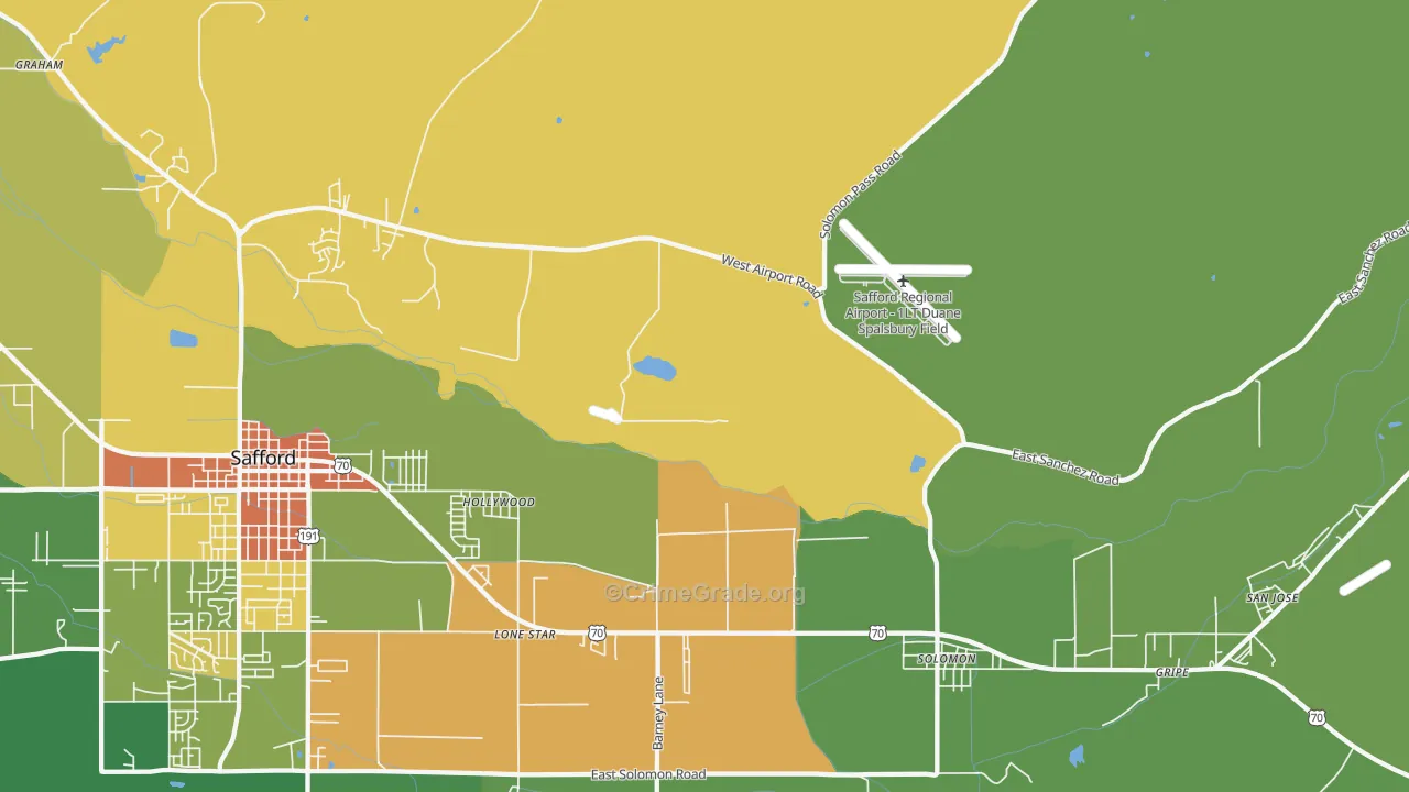 Hollywood, AZ Map of Vandalism Rates