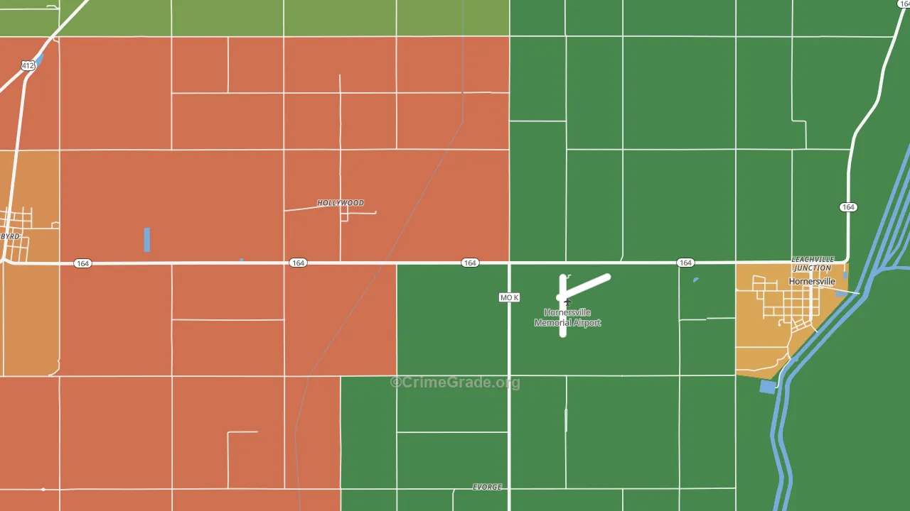 Hollywood, MO Map of Vandalism Rates