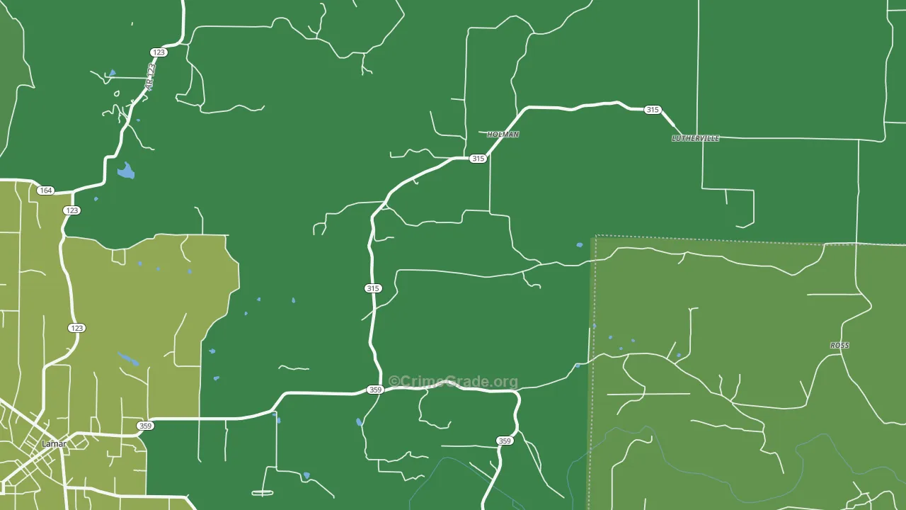 Holman, AR Map of Vandalism Rates