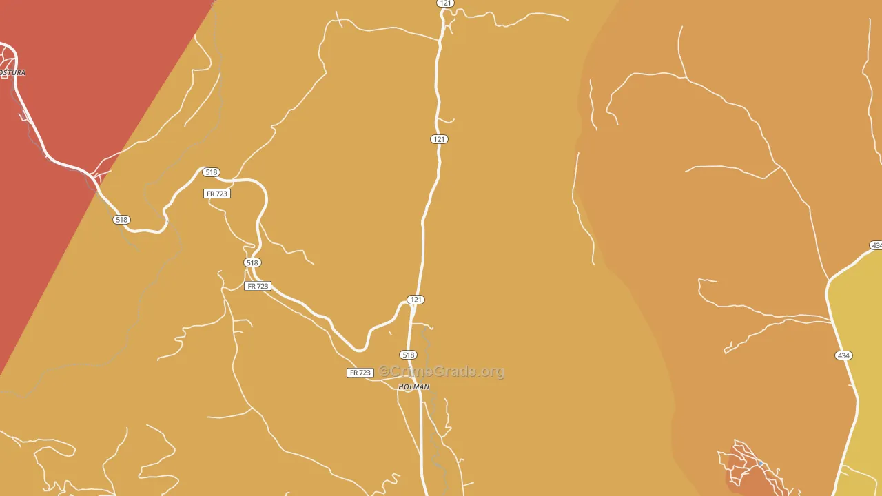 Holman, NM Map of Vandalism Rates