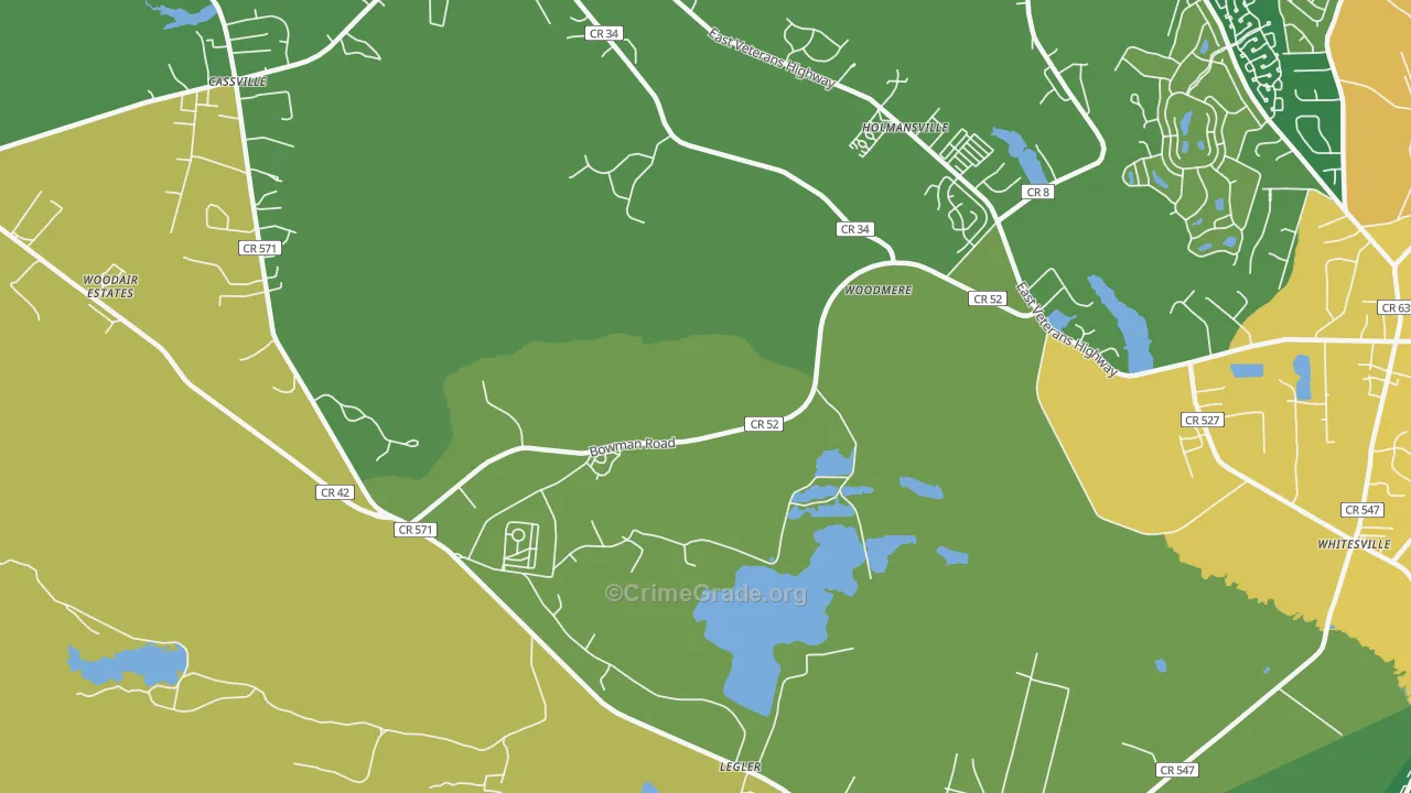 Holmansville, NJ Map of Vandalism Rates
