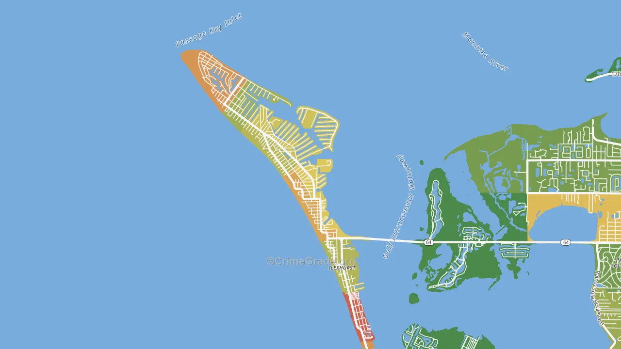 Holmes Beach, FL Map of Vandalism Rates