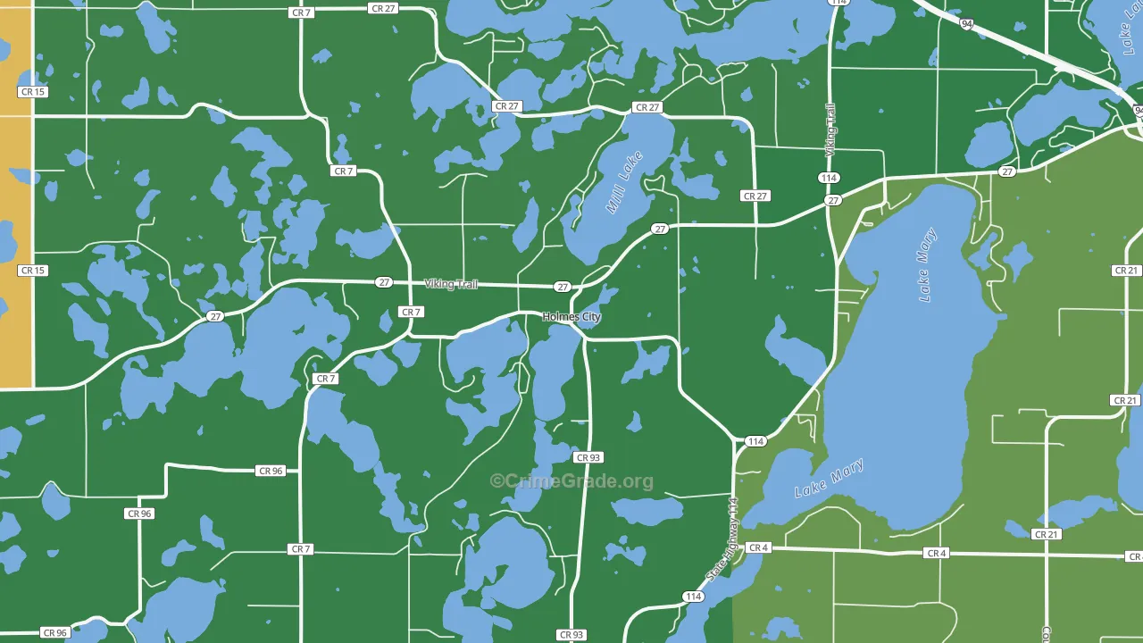 Holmes City, MN Map of Vandalism Rates